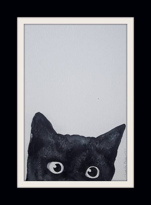 Original Painting by Lorna Pauls - Cats set (set of 4 - 14.5 x 20.5 cm or 5.7 x 8")