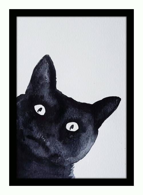 Original Painting by Lorna Pauls - Cats set (set of 4 - 14.5 x 20.5 cm or 5.7 x 8")