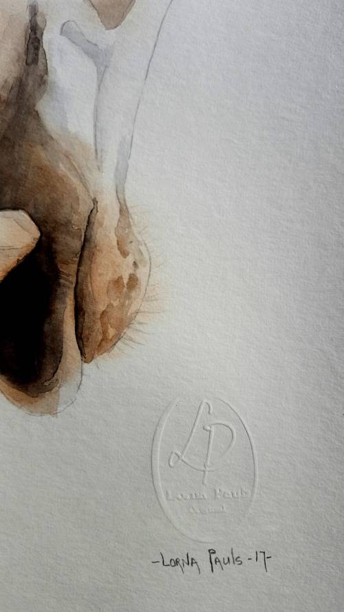 Original Painting by Lorna Pauls - Giraffe "Love" (29.7cm x 42cm)