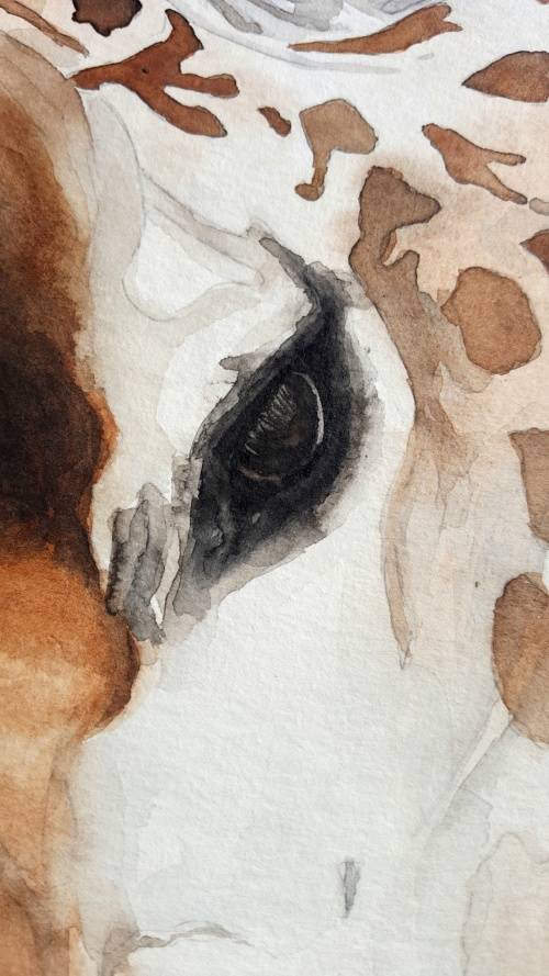 Original Painting by Lorna Pauls - Giraffe "Love" (29.7cm x 42cm)