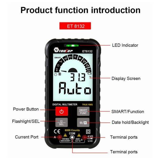 Smart Multimeter Intelligent High Accuracy Digital Multimeter (Local Stock) (Brand New)