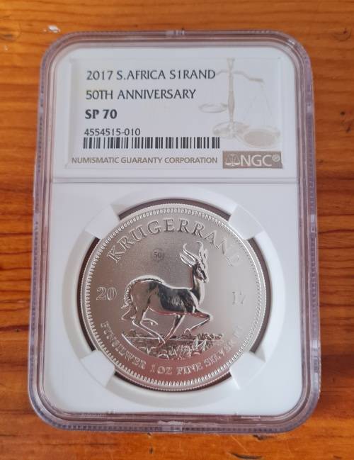 2017 S Africa Silver  Kruger 1 Rand - Graded SP70