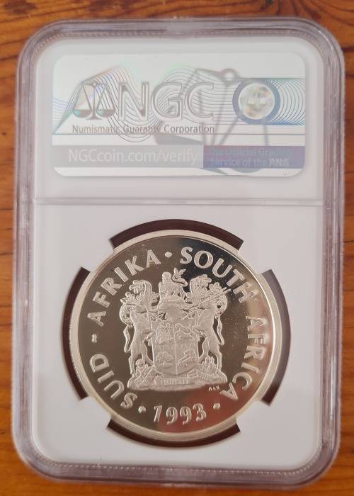 1993 SA Silver 2 Rand - Peace - PF69 Ultra Cameo