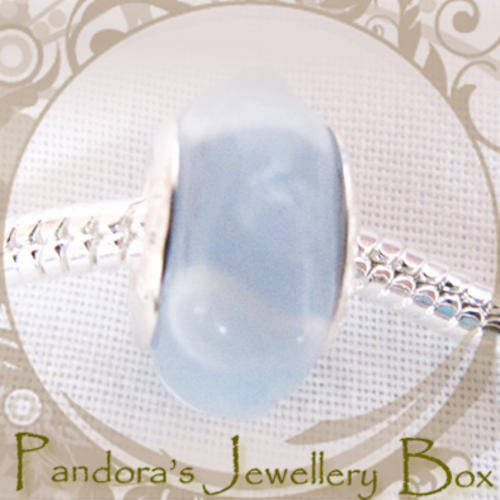 "Cloud Number Nine" Stamped Murano EURO BEAD CHARM with 925 Stering Silver Core