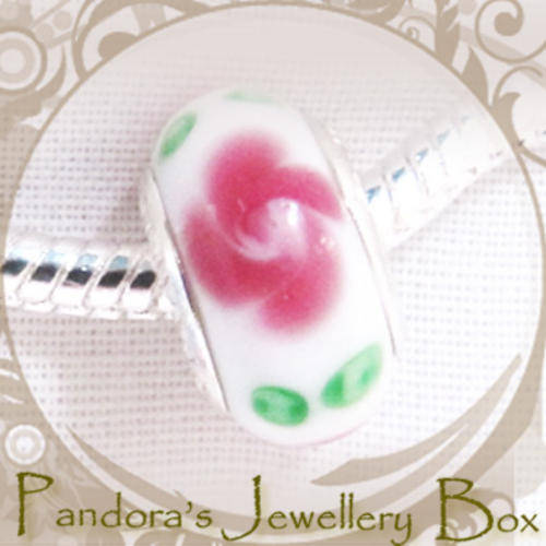 PANDORA STAMPED MURANO Bead Charms with 925 Stering Silver Cores