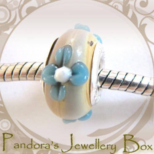 "PANDORA" Stamped MURANO Charm with 925 Core for Pandora Bracelet