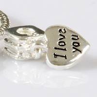 "I Love You" Dangle Solid 100% 925 Sterling Silver Bead Charm for PANDORA Bracelet