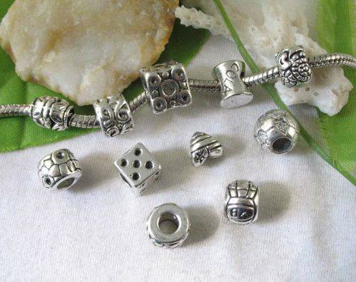 SPECIAL! 10x Tibetan Silver EURO Bead Decorative Spacer Charms
