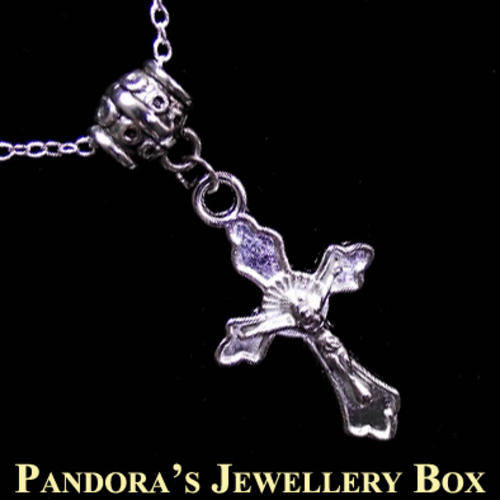 Tibetan Silver Crucifix/Cross with 925 Sterling Silver EP Chain Necklace