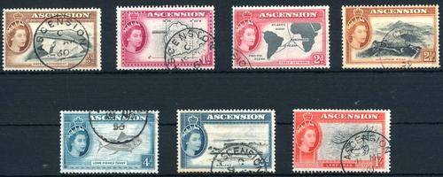 ASCENSION - QE2 - 1956 - SHORT SET TO 1/- - SUPERB USED - CV = R 250.00 - VIEW BELOW (X)