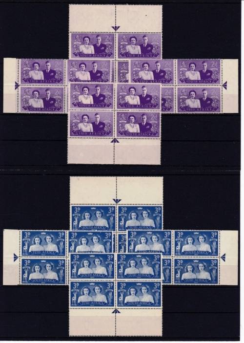 SA UNION - ROYAL VISIT 2d & 3d - ALL 4 ARROW BLOCKS EACH - UNMOUNTED - VIEW BELOW