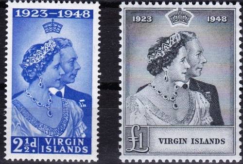 BRITISH VIRGIN ISLAND - 1948 - ROYAL SILVER WEDDING - SG124-125 - UNMINT - CV = R 295.00