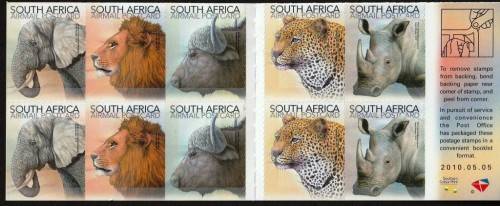 RSA - 2017 - THE BIG FIVE - AIRMAIL POSCARD STAMPS - BOOKLET - SACC 2302 - CV  R 240.00