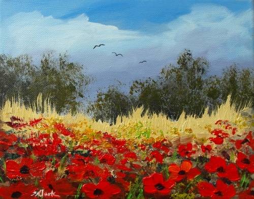 Crazy Wednesday Special... "Flower Field" Acrylic Painting 25cm x 20cm
