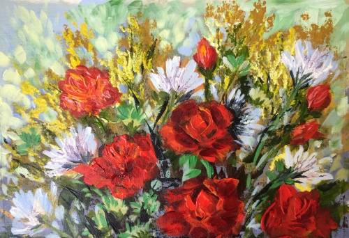 "My Garden" Original Painting by S.A. Artist, Joy Clark