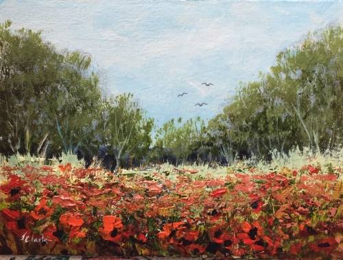 "White Roses for You" Original Painting by S.A. Artist, Joy Clark