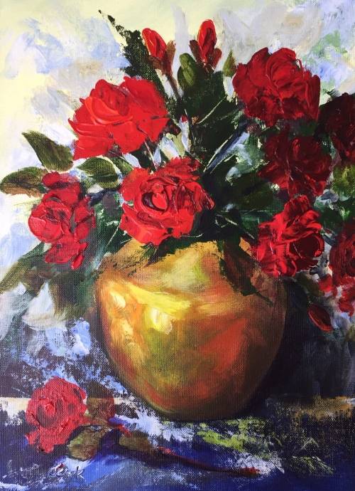 "Daisies" Original Painting by S.A. Artist, Joy Clark