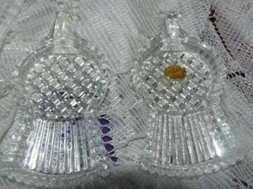 ***JUST IN TIME FOR CHRISTMAS!! PRETTY! 2 X  BEAUTIFUL BOHEMIAN THICK GLASS SNACK SERVERS/BOWLS??