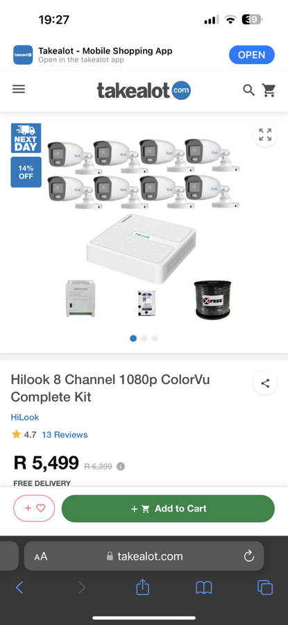 Hilook 8 Channel 1080p ColorVu Complete Kit - Security Camera (Brand New)