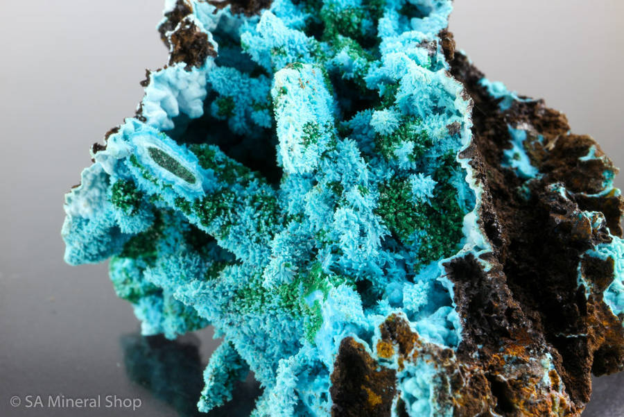 Chrysocolla Psm after Malachite After Azurite, Lupoto Mine, Kakumba, Kipushi, DRC
