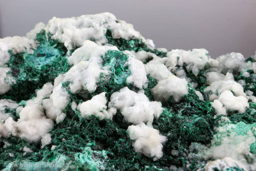 Hemimorphite Cluster on Malachite. Base Polished, Kimbedi, Mindouli, Brazzaville, Congo