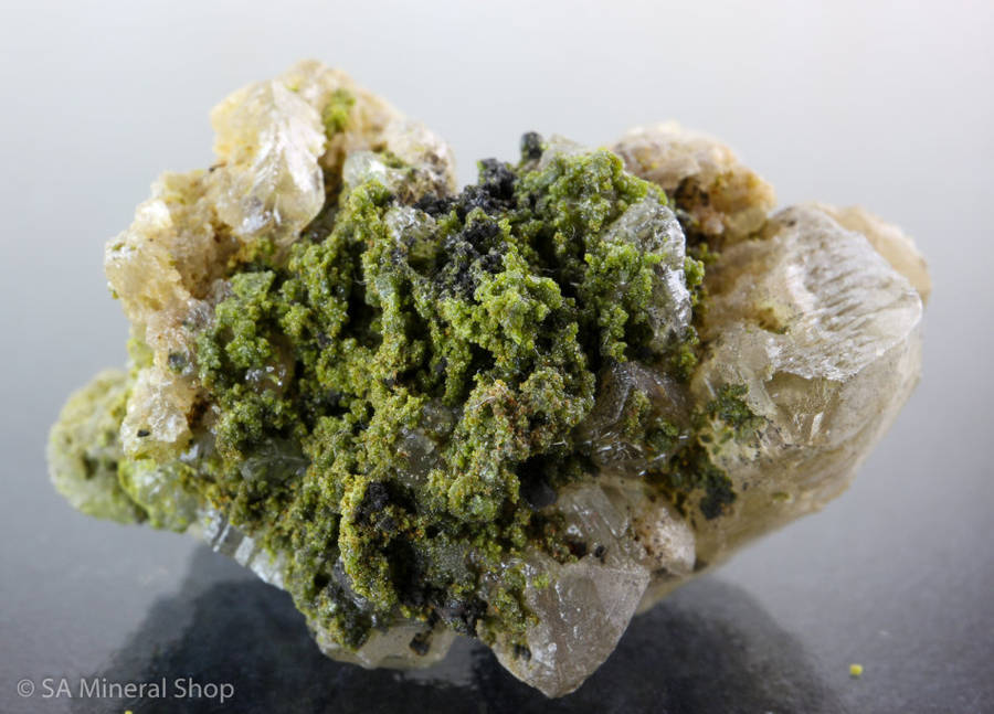 Cerussite on Duftite, Tsumeb, Namibia