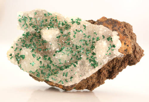 Malachite on Quartz on Matrix, Tenke Fungurume, DR Congo