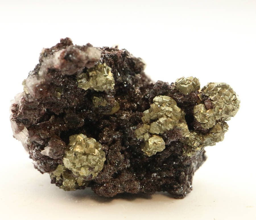 Pyrite on Specularite, N`Chwaning II, Northern Cape, South Africa
