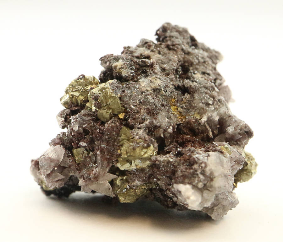 Pyrite on Specularite, N`Chwaning II, Northern Cape, South Africa