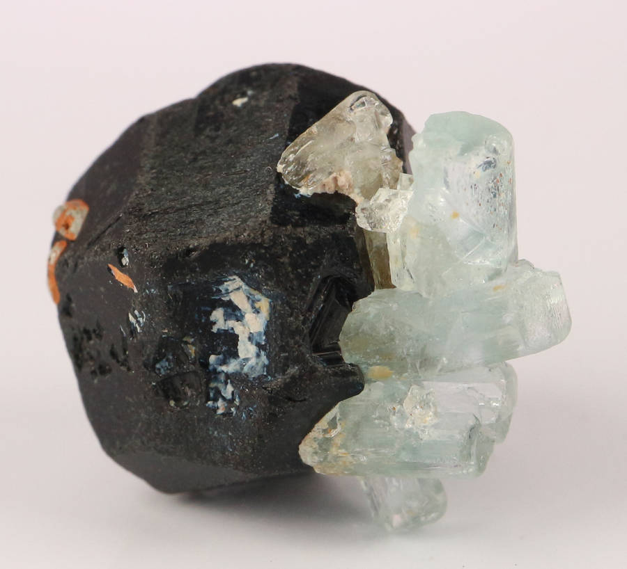 Aquamarine on Schorl, Erongo Mnt Region, Namibia