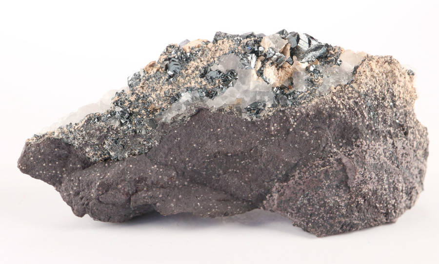 Calcite on Hematite, N'Chwaning II, Northern Cape, South Africa