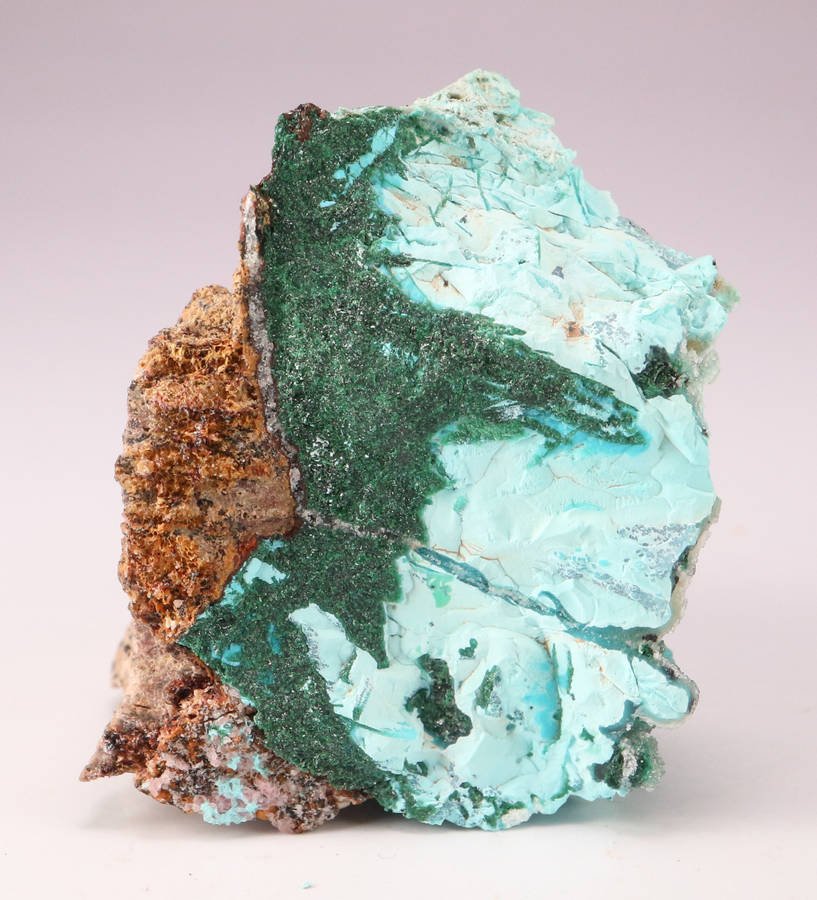 Quartz on Chrysocolla on Matrix, Tenke Fungurume, DR Congo