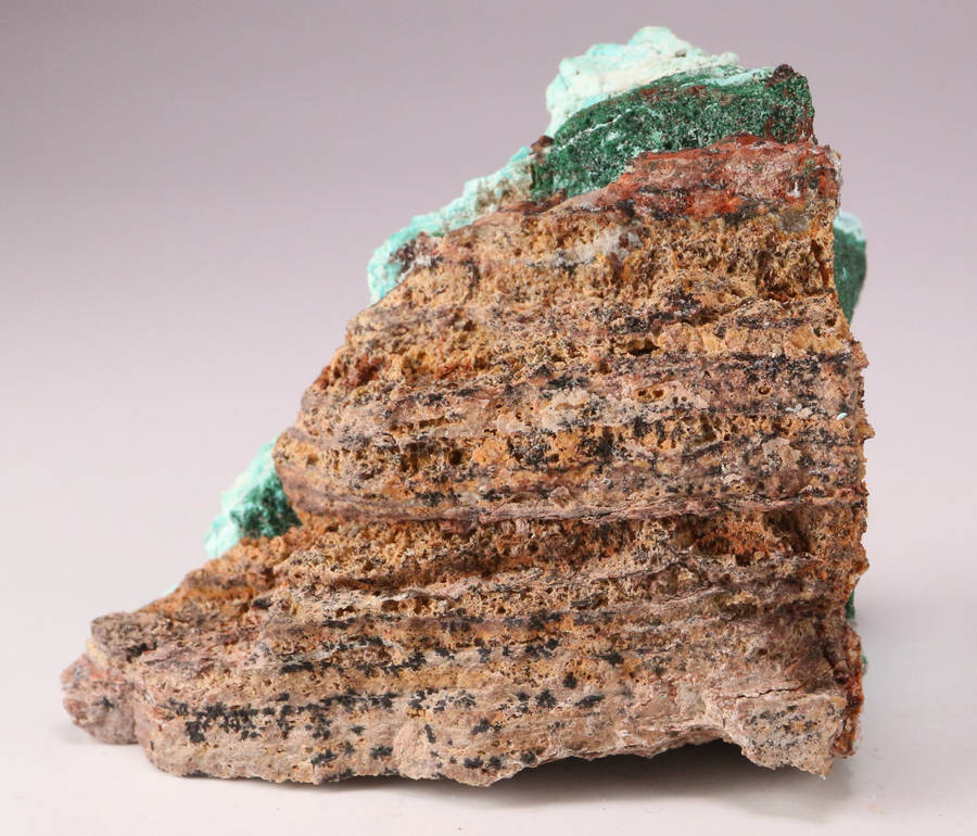 Quartz on Chrysocolla on Matrix, Tenke Fungurume, DR Congo