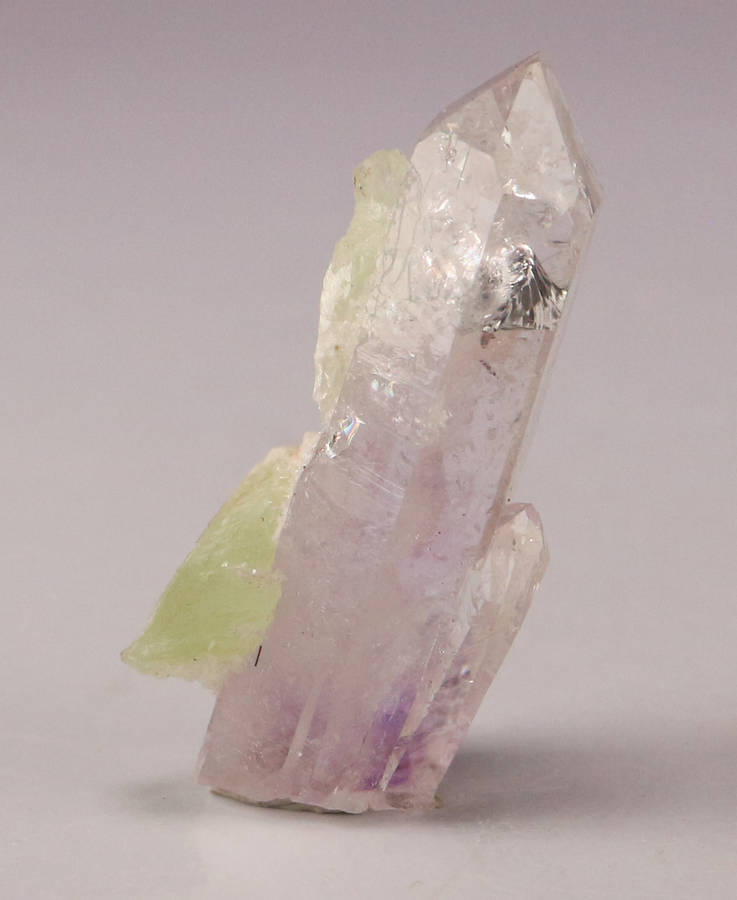 Prehnite on Amethyst incl Quartz, Gobobosebberge Mnt, Namibia