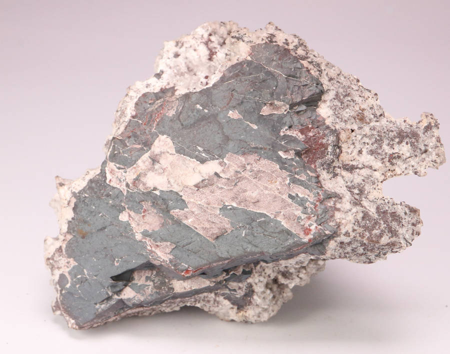 Manganite on Calcite on Matrix, N'Chwaning II, Northern Cape, South Africa