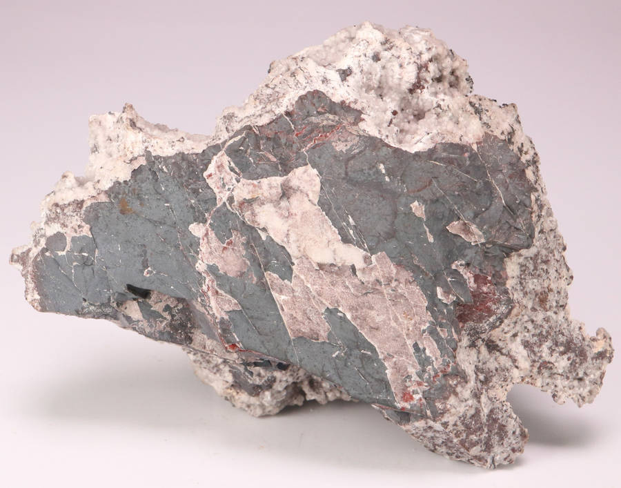 Manganite on Calcite on Matrix, N'Chwaning II, Northern Cape, South Africa