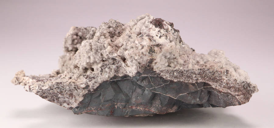 Manganite on Calcite on Matrix, N'Chwaning II, Northern Cape, South Africa