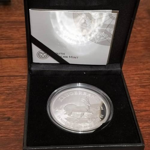 RARE 2021 SILVER KRUGER 2OZ PROOF COIN.