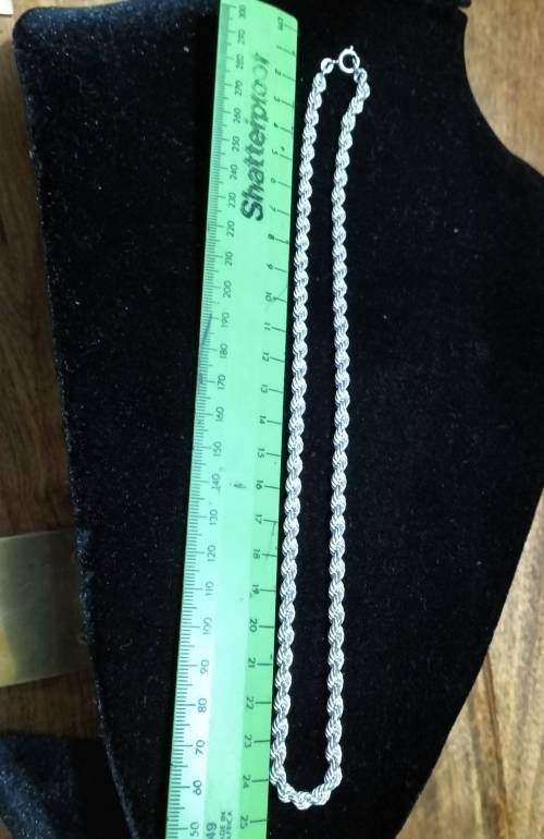 SILVER ROPE CHAIN, NECKLACE.