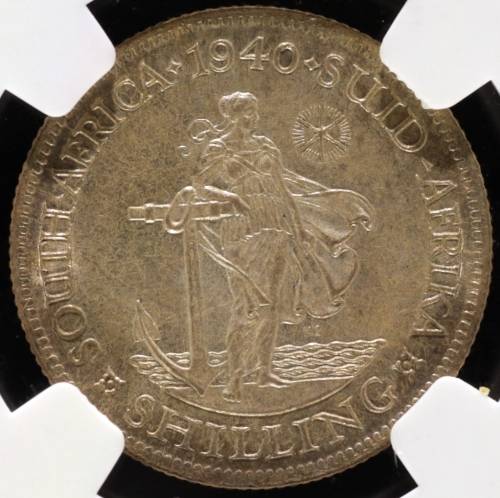 UNION OF SOUTH AFRICA 1940 SHILLING GRADED MS63 BY NGC