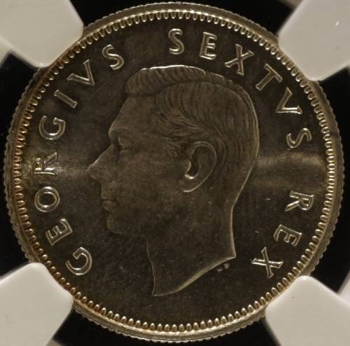 UNION OF SOUTH AFRICA 1948 SHILLING GRADED MS64 BY NGC
