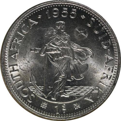 UNCIRCULATED UNION OF SOUTH AFRICA 1955 SHILLING (1S)