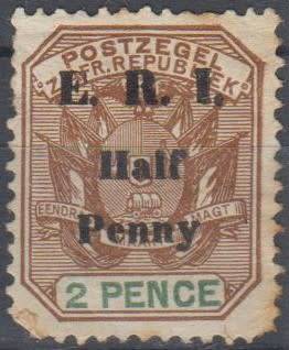 Transvaal - 1901 - Ovpt E.R.I Half Penny -   SACC 249 - M*  with toning
