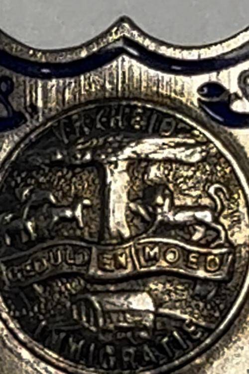SOUTH AFRICA : Vintage Orangia pin badge - Vryheid-Geduld en Moed Immigratie
