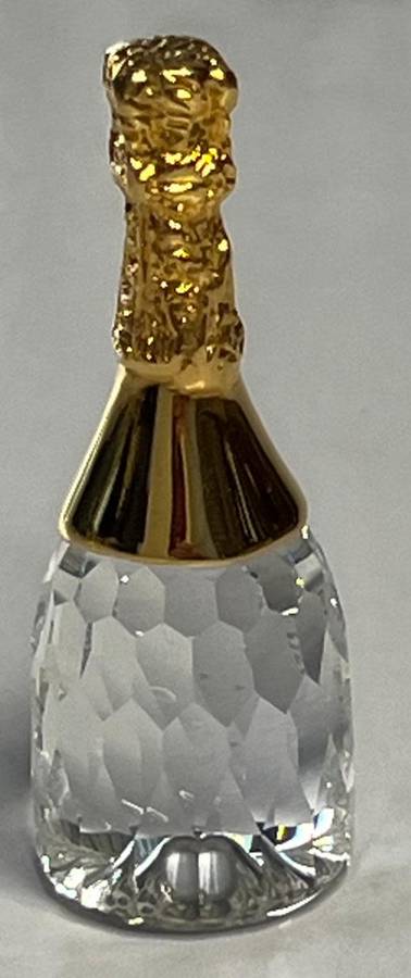 Swarovski Crystal Memories Champagne Bottle & Two Glasses