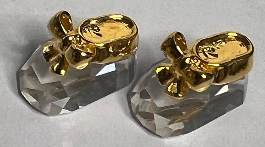 SWAROVSKI CRYSTAL MEMORIES  BABY SHOES GOLD
