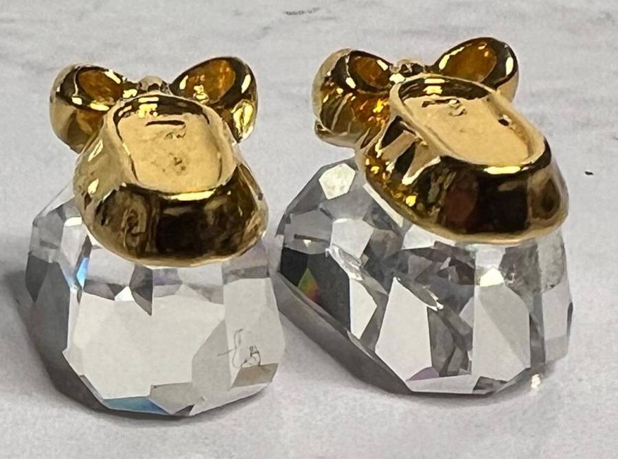 SWAROVSKI CRYSTAL MEMORIES  BABY SHOES GOLD