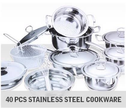***** Brand New ** 40 Pieces Stainless Steel Cookware Set ****