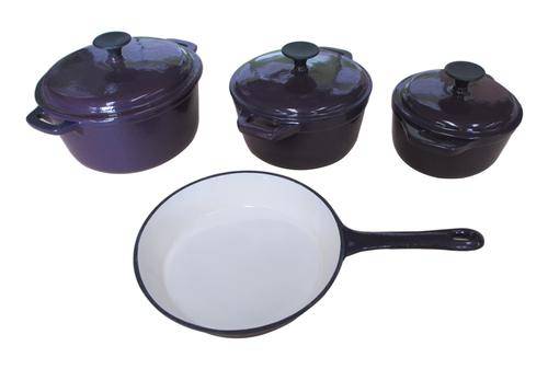 NEW UNIQUE AND DELUXE 7 PIECE CAST IRON POT SET