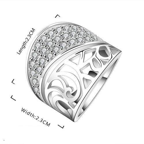 **Modern Diamonds and Filigree White Gold Ring**